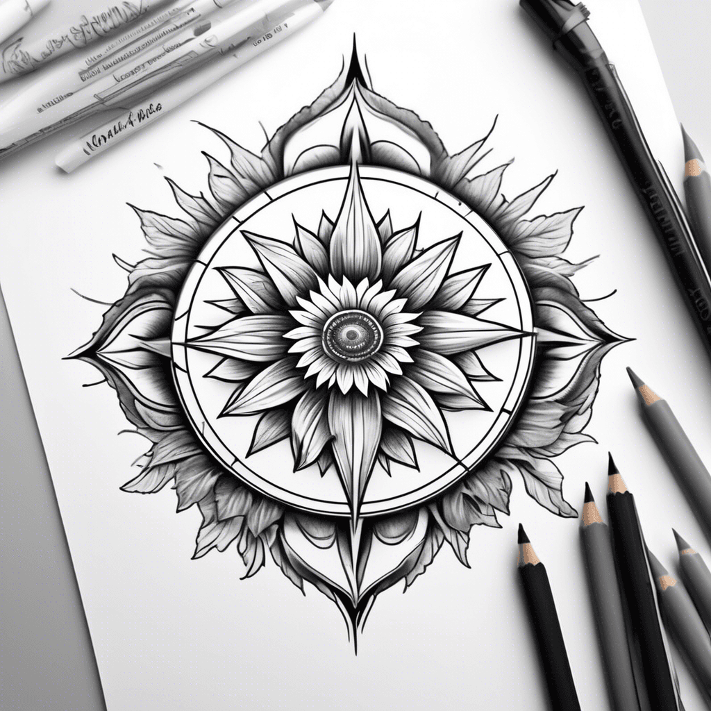 compass rose on a sunflower