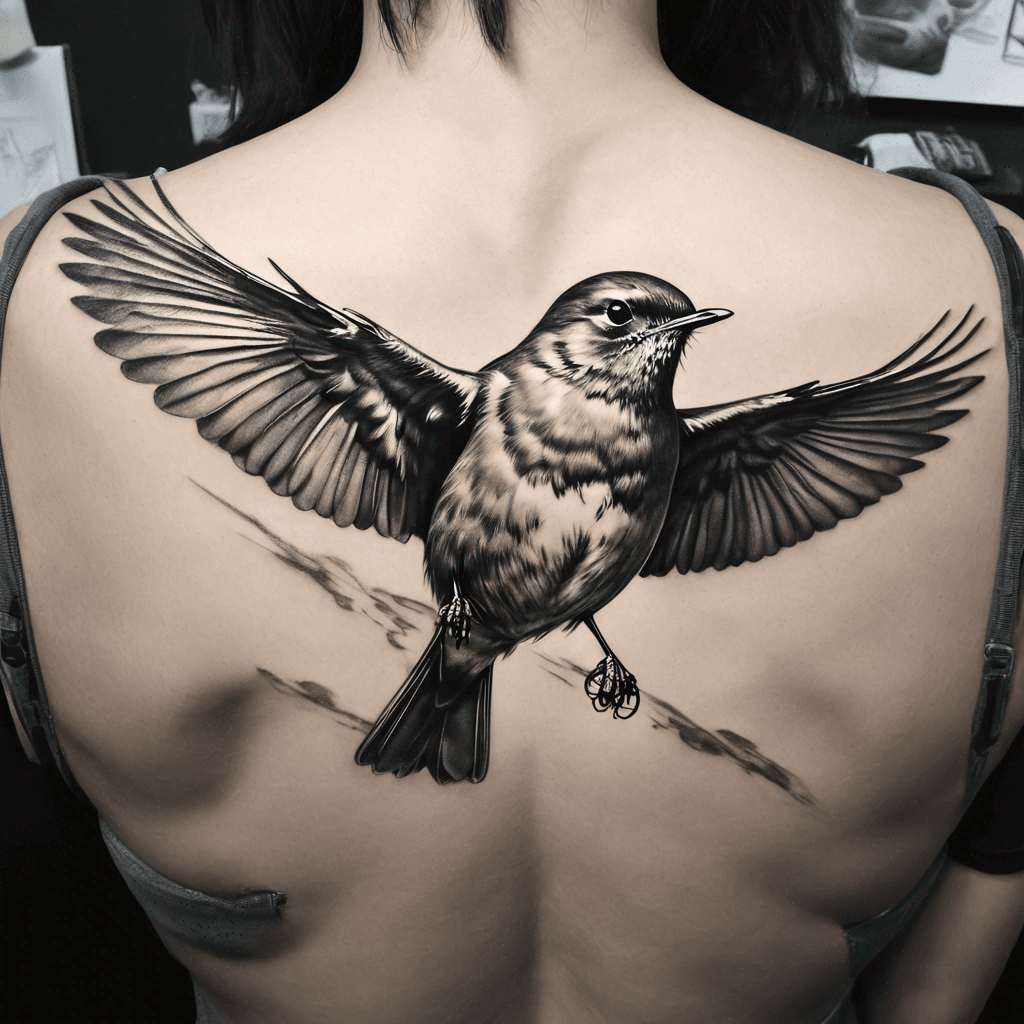 Robin flying 