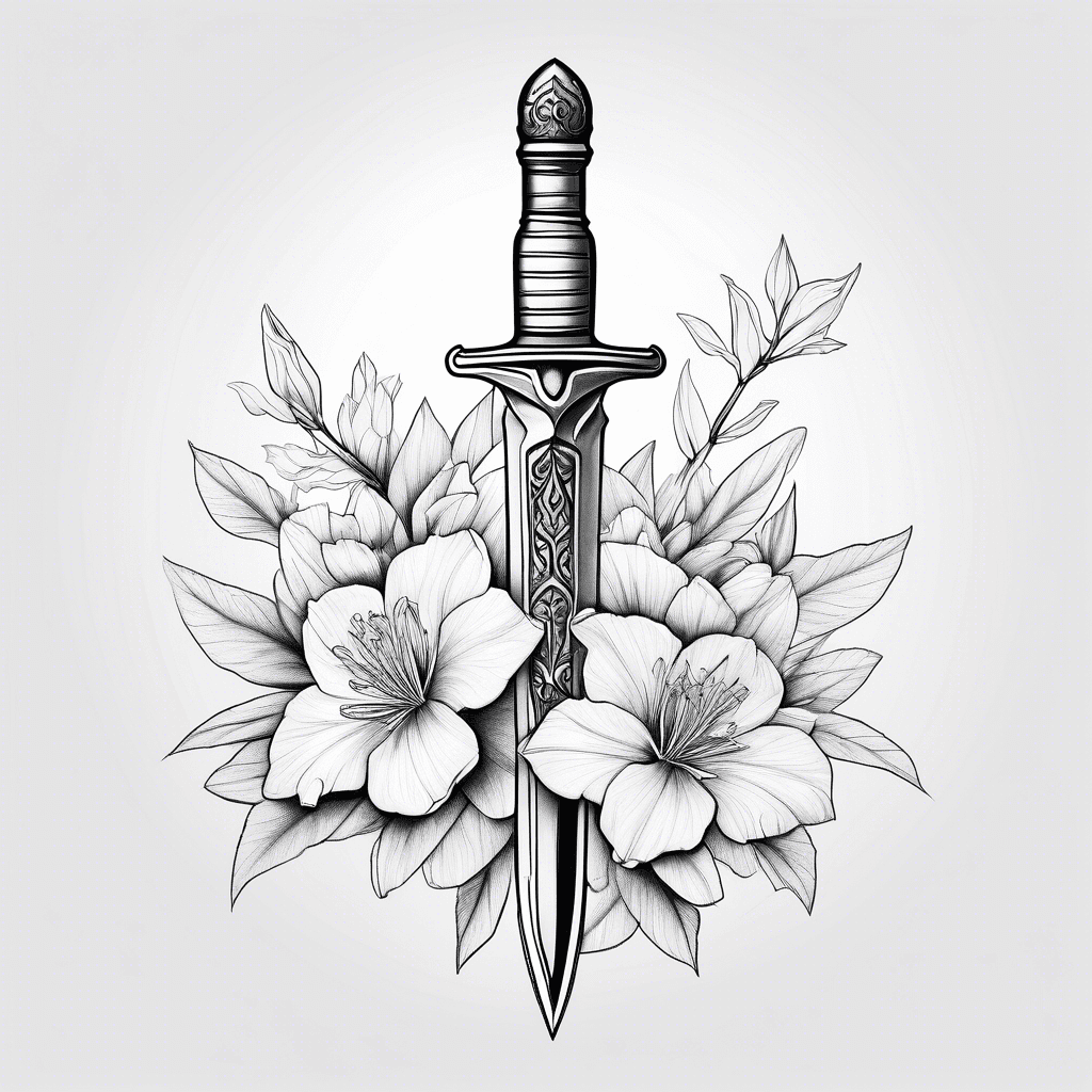 A dagger with azaleas