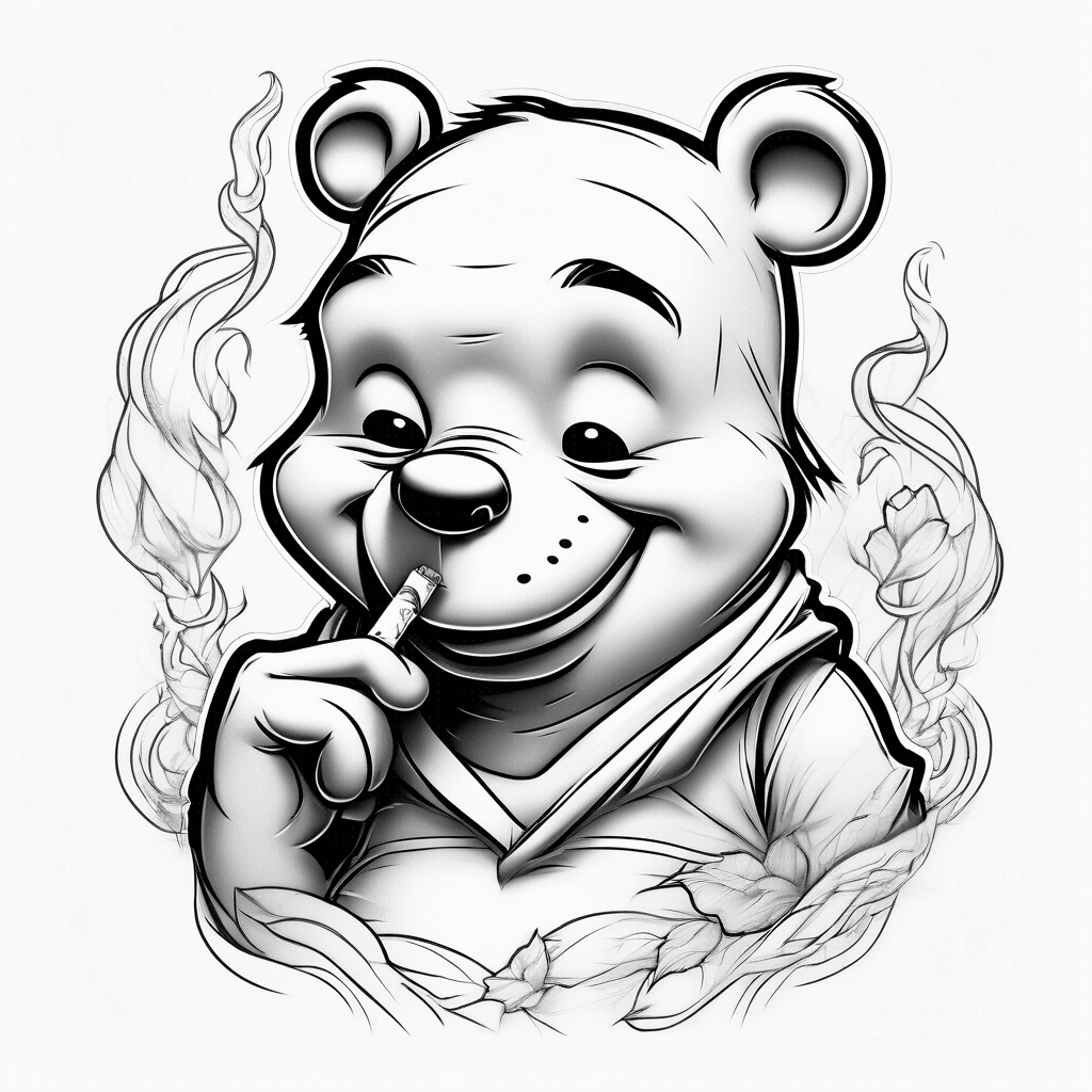 Winnie pooh smoking blunt