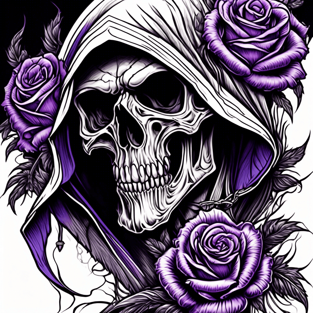 A reaper with purple eys