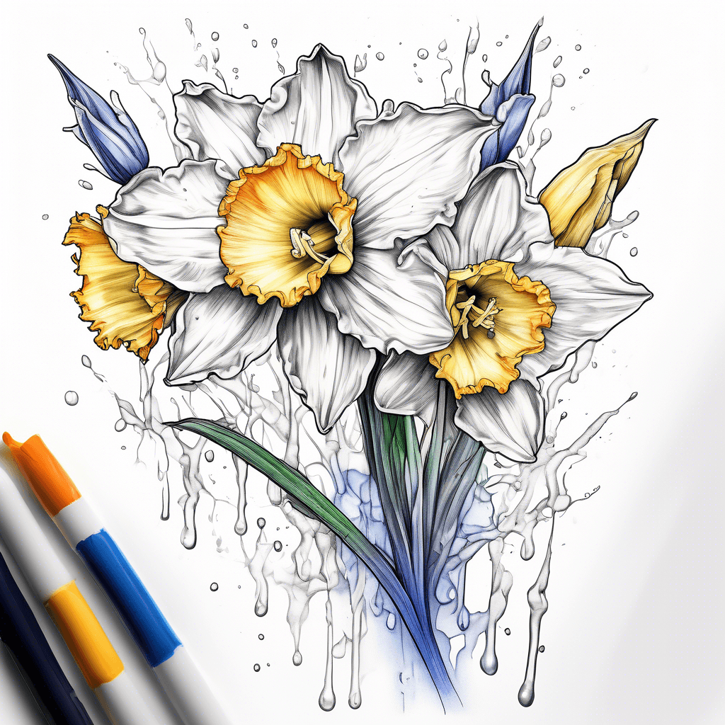 Daffodil and larkspur 