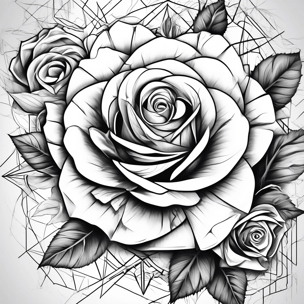 roses and geometric shapes