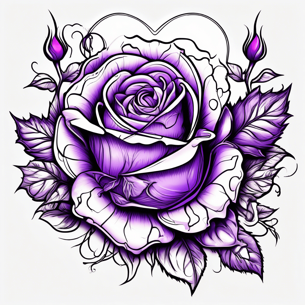 Purple rose and heart 