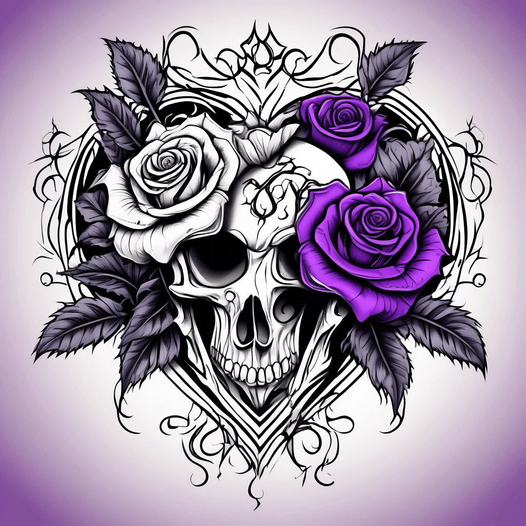 Purple heart black roses