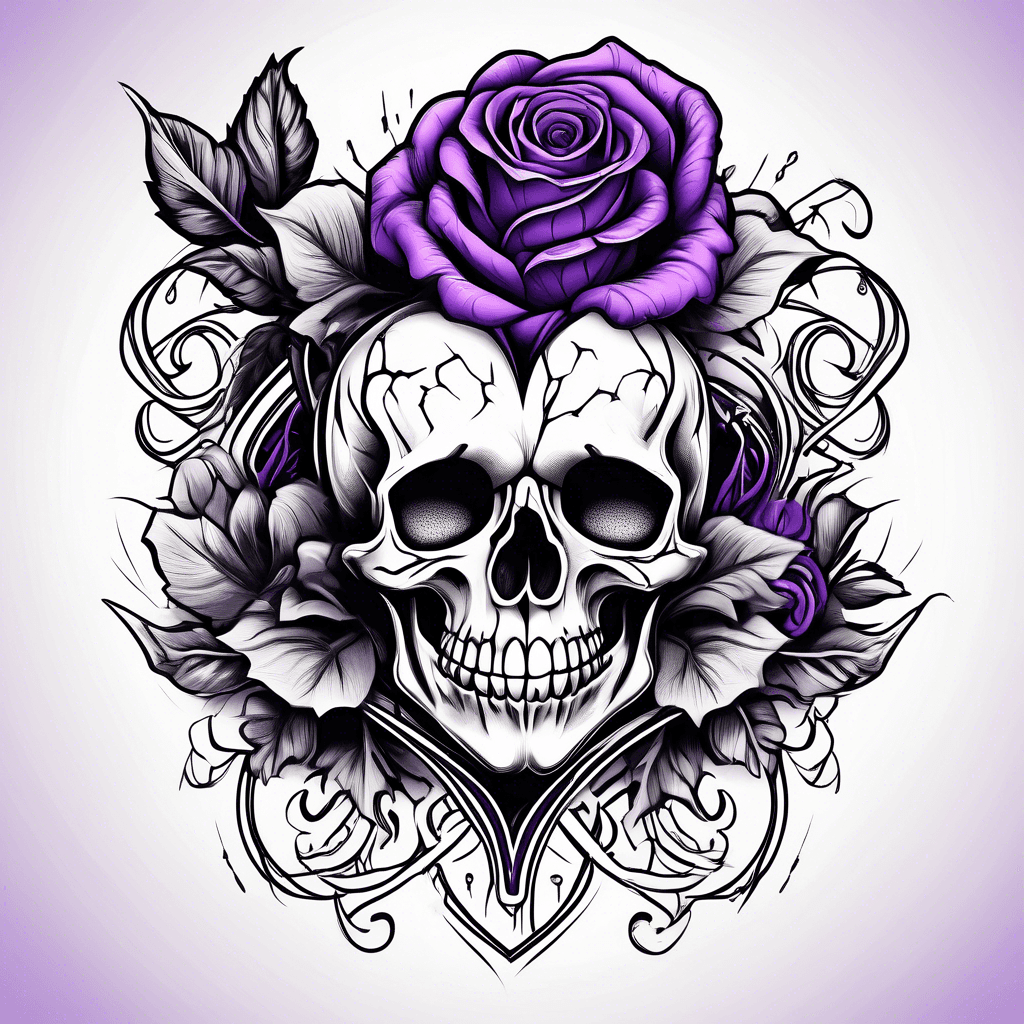 Purple heart black roses