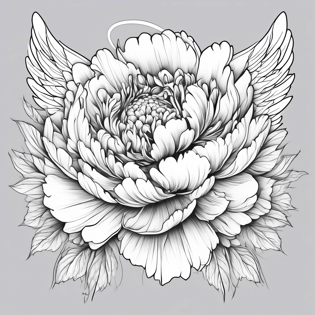 Angel wing peony flower