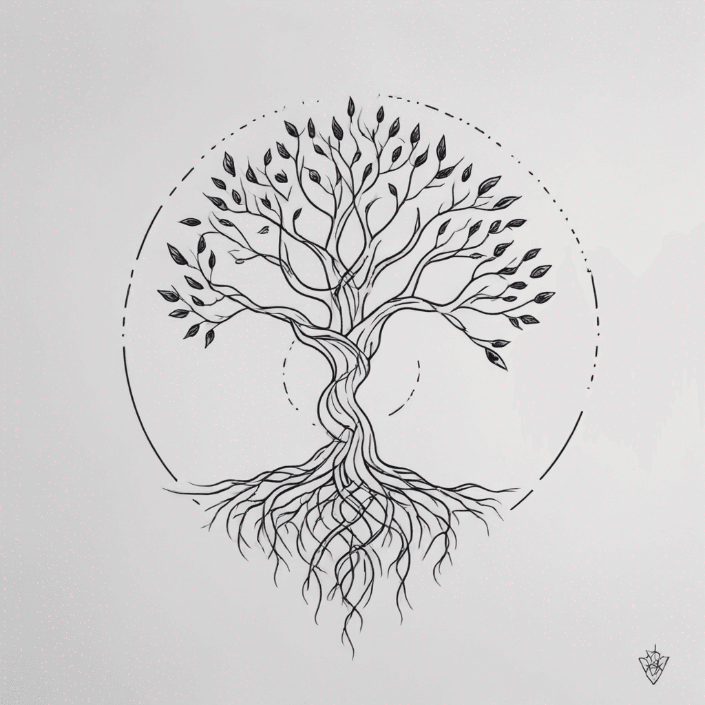 Large tree with roots