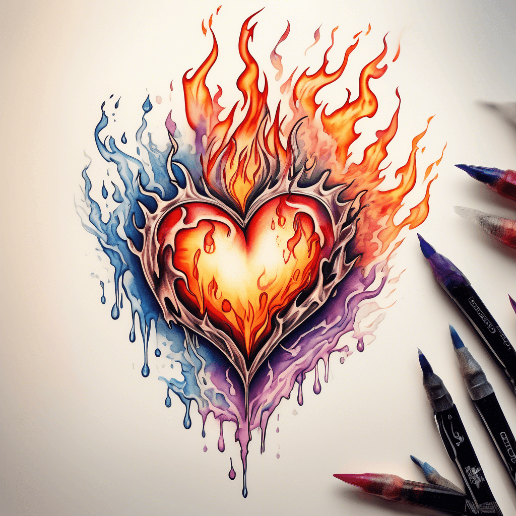 a flaming heart
