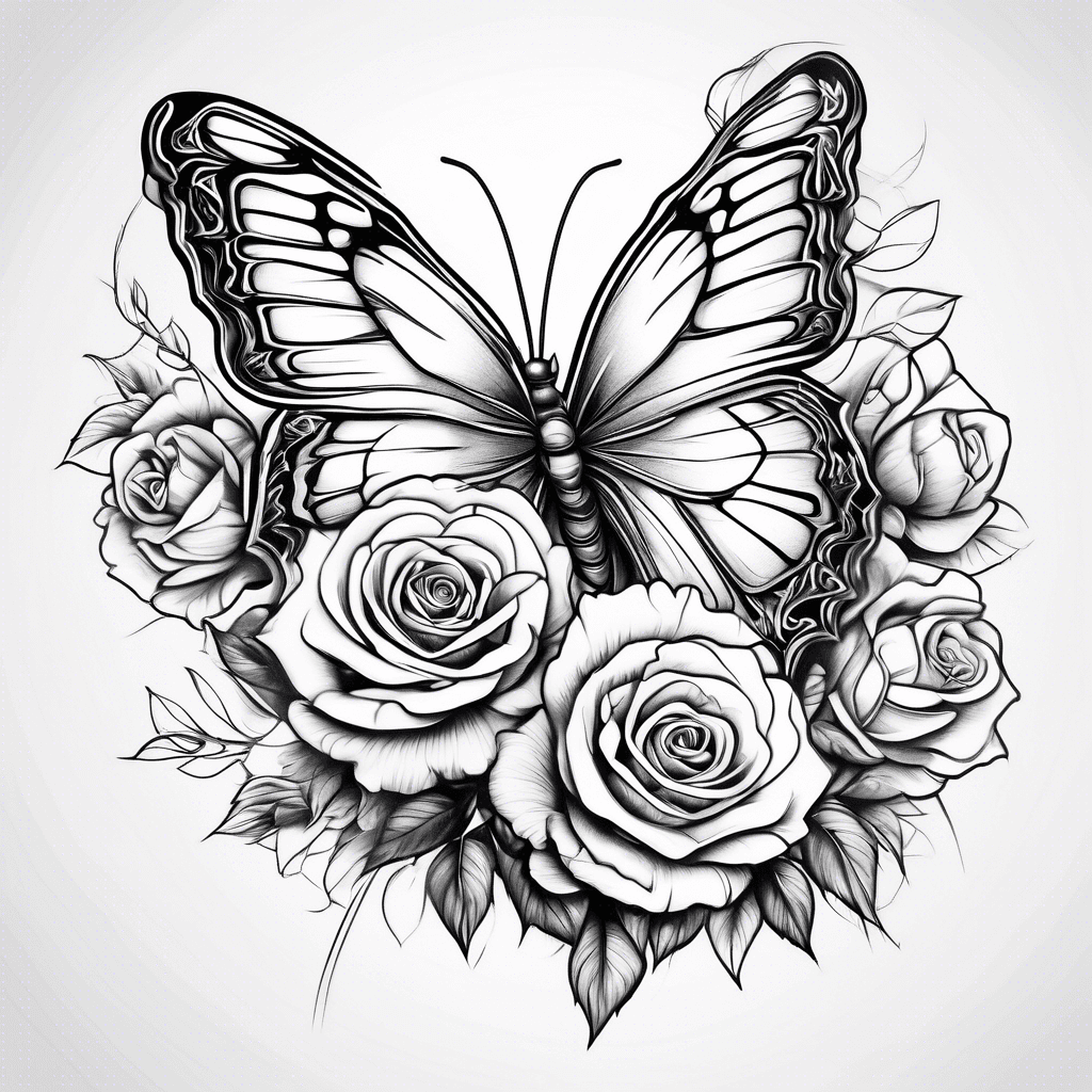 Butterfly roses sleeve men