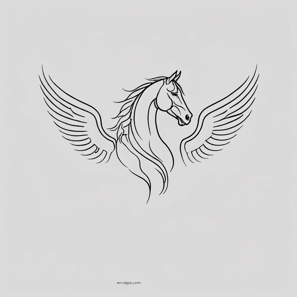 Horse head with wings