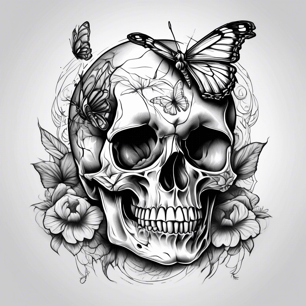Skull and butterfly 