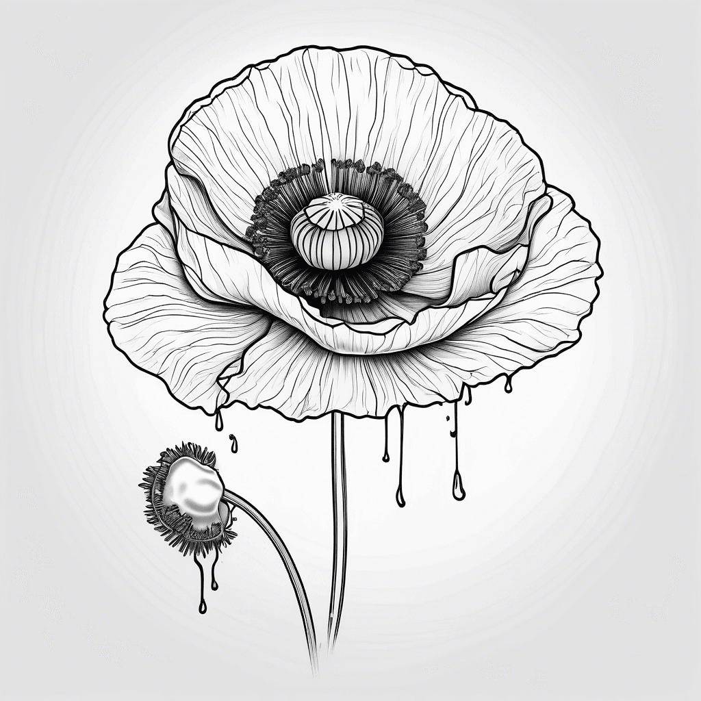 Poppy flower bleeding