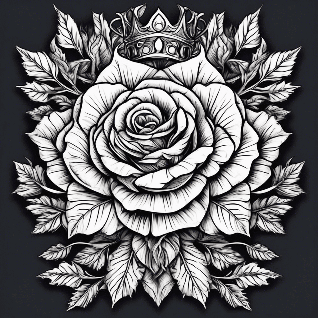 Cross rose leaves crown 