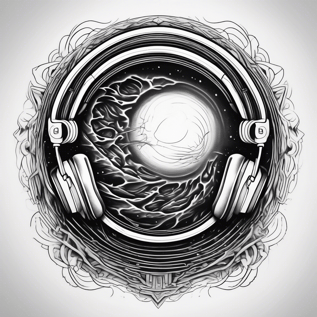 a black hole with headsets