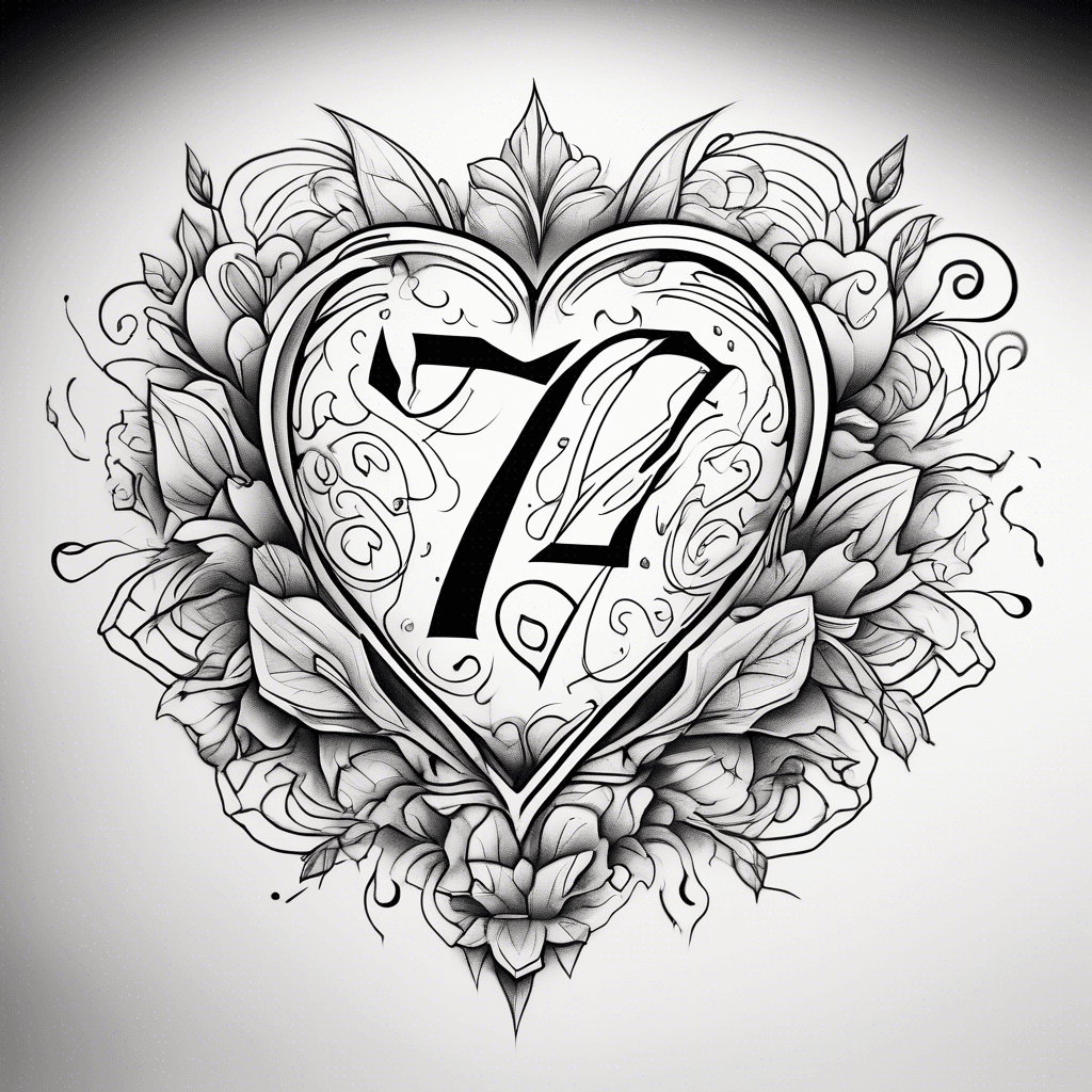 Number 7 hearts
