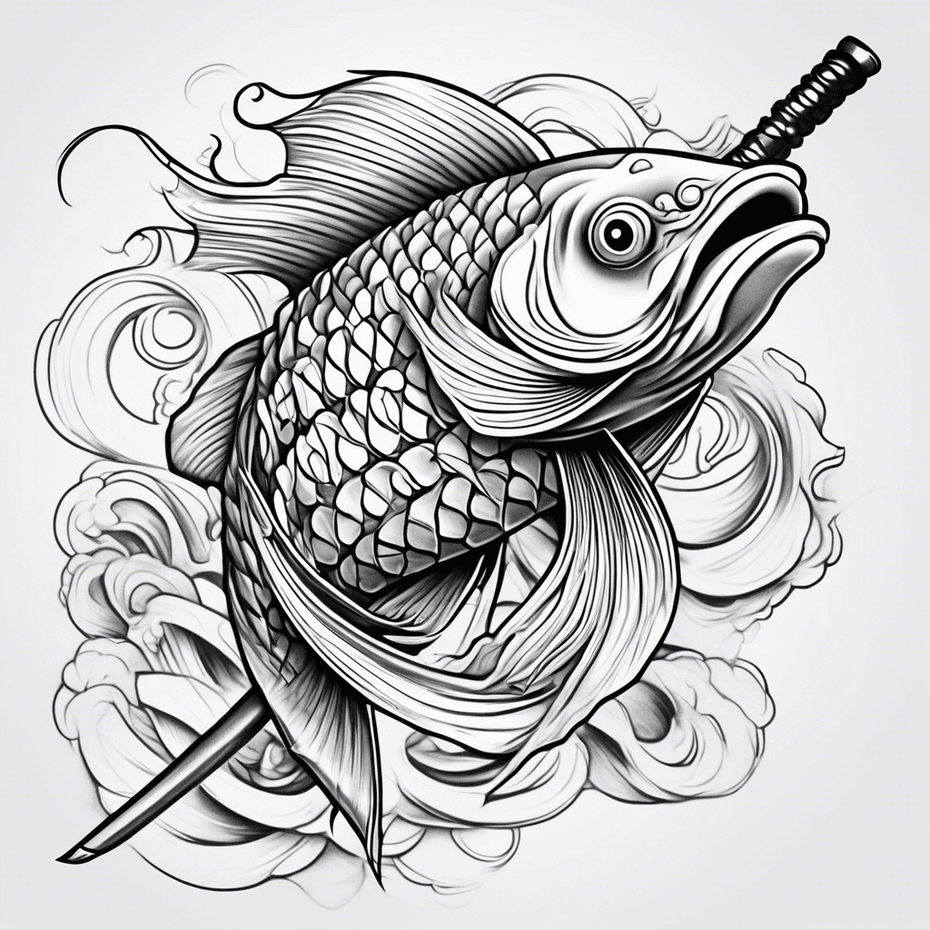 Koy fish with katana