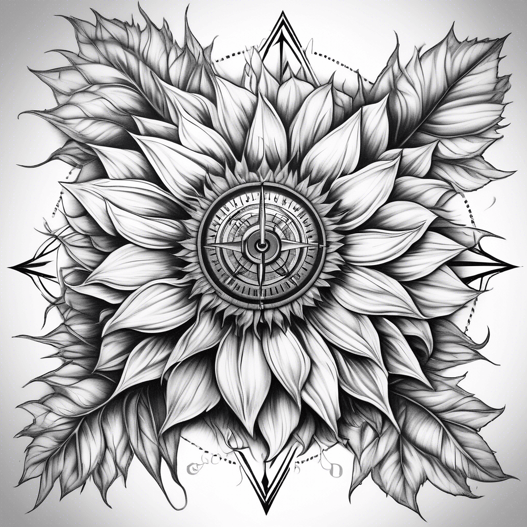 compass rose on a sunflower