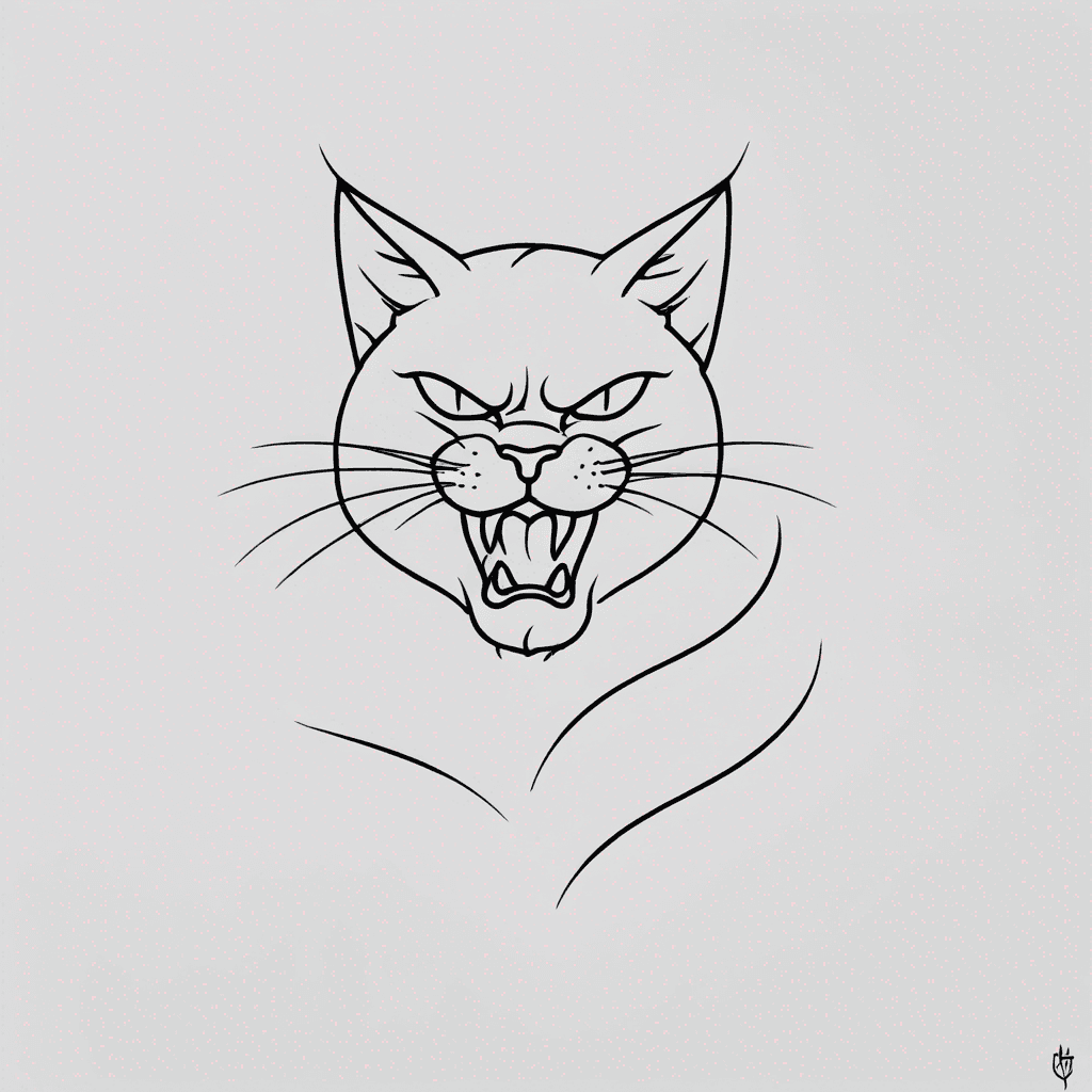 a angry cat