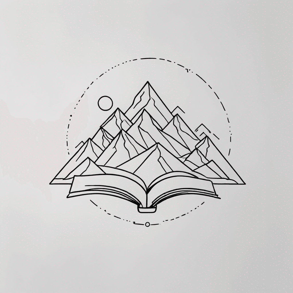 create a book mountain range