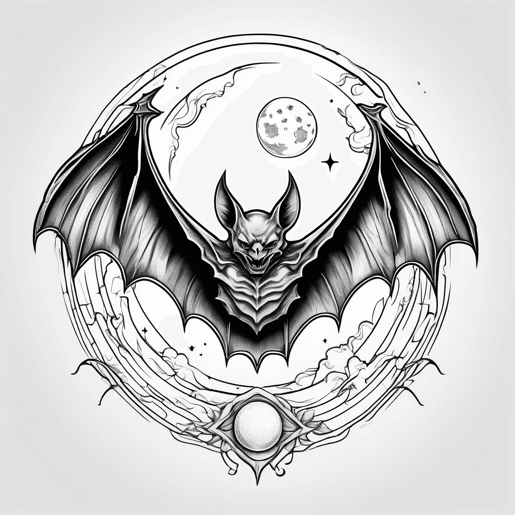 Bat and moon