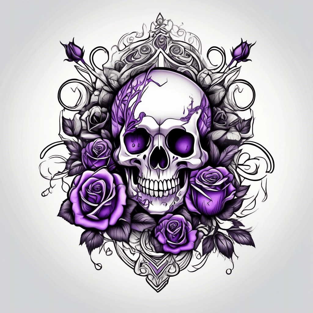 Purple heart black roses
