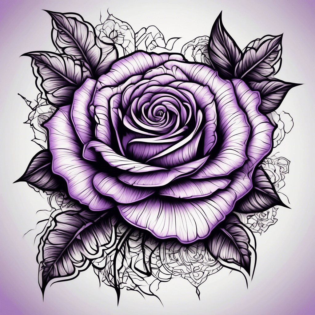 Purple rose black lace