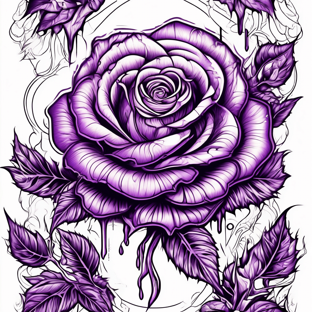 Purple rose and waterfall 