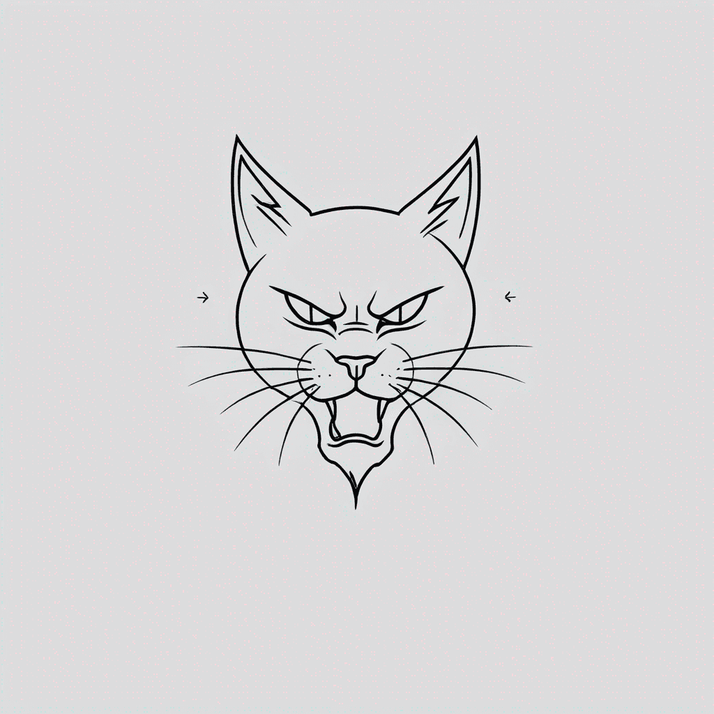 a angry black cat