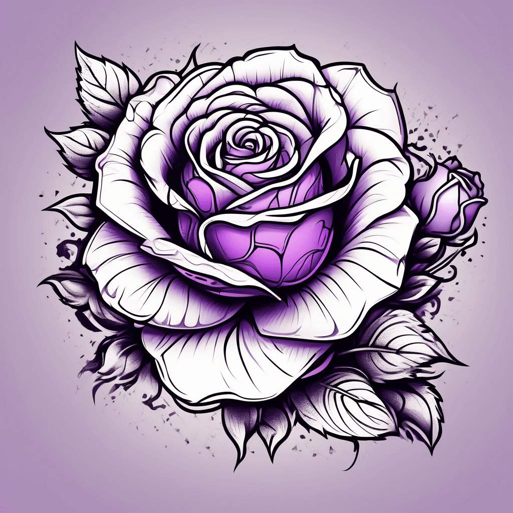 Purple rose and heart 