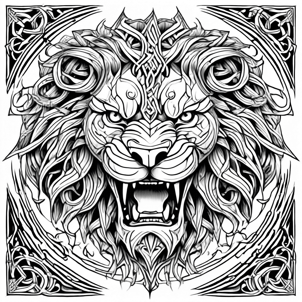 Roaring Celtic lion