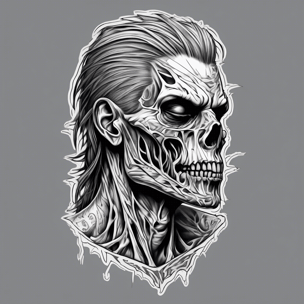 undead male shredded skin
