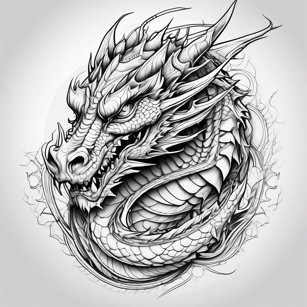 Dragon, futuristic tech bodt