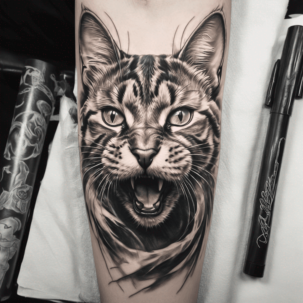 A cat having fun