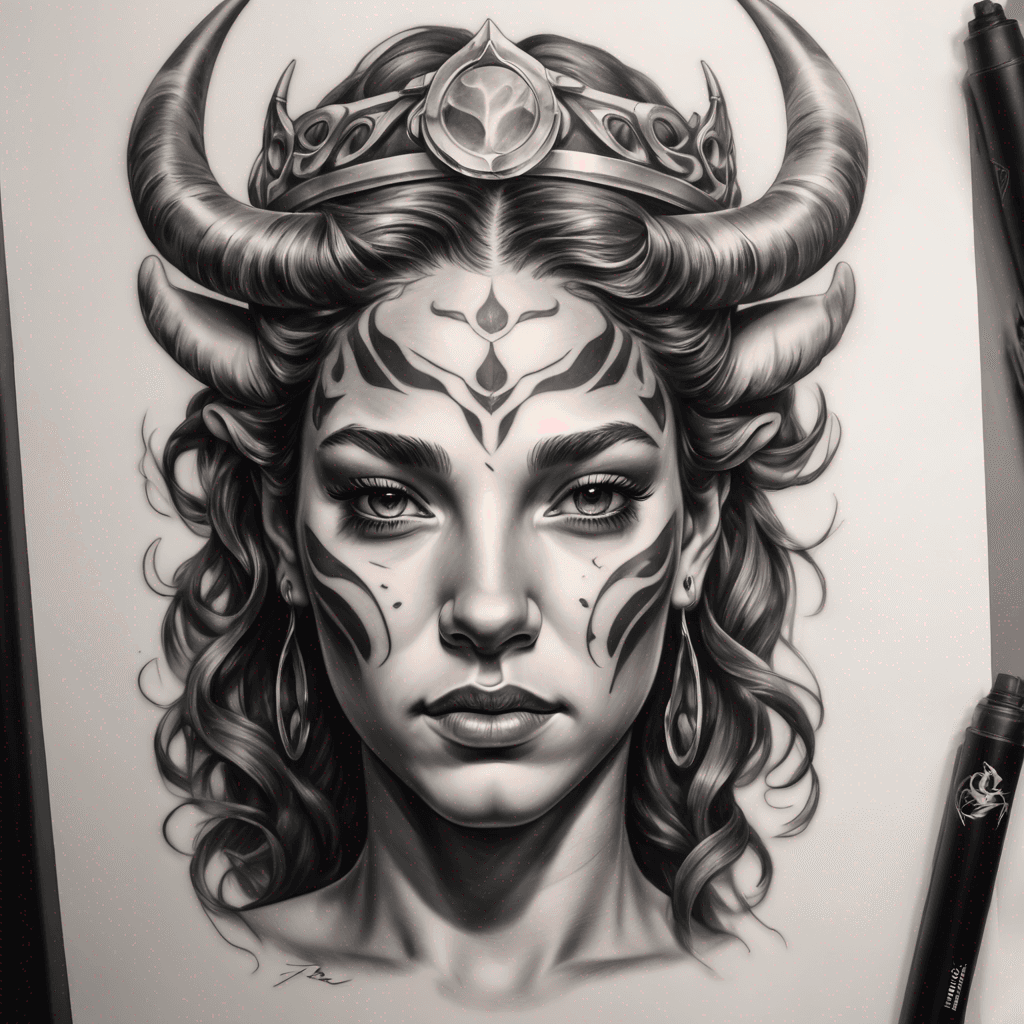 taurus woman portrait tiara