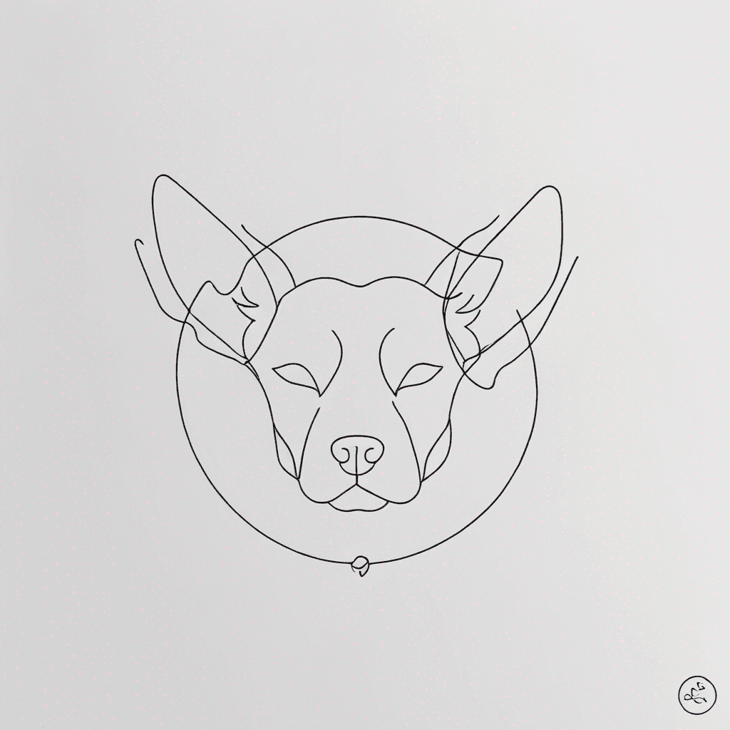 Fluffy fine line dog ears