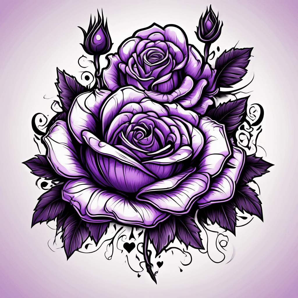 Purple heart black roses