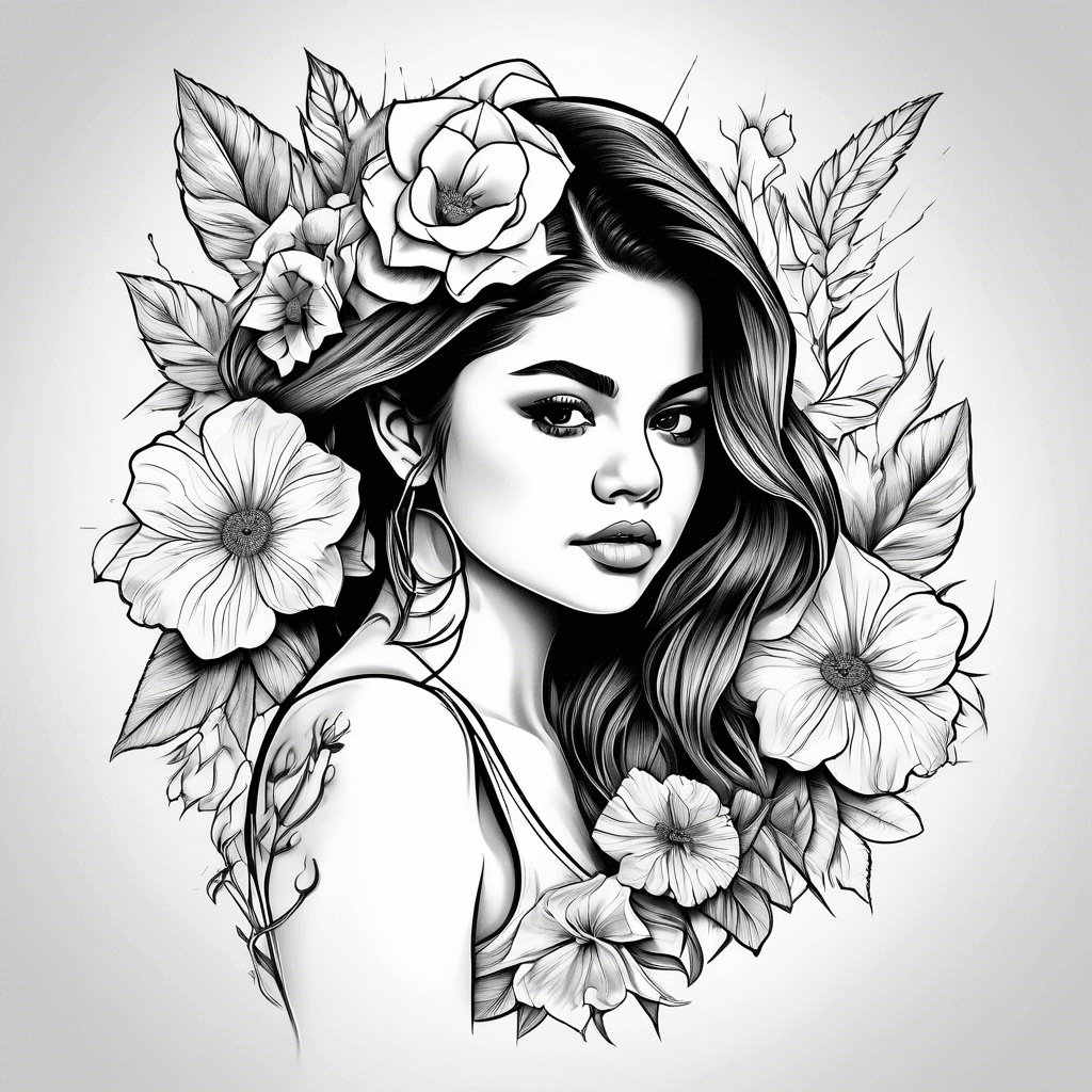 Selena gomez with flowers