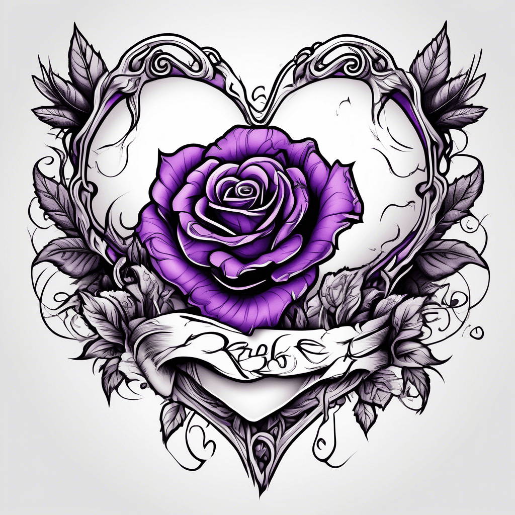 Purple heart black roses