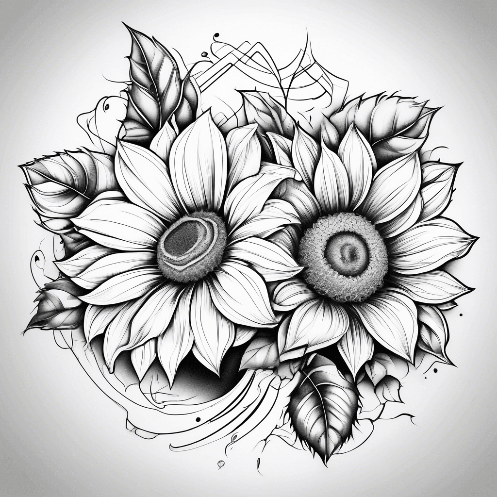 Rose an sunflower together