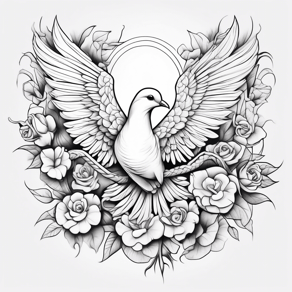 Dove and snake feminine back
