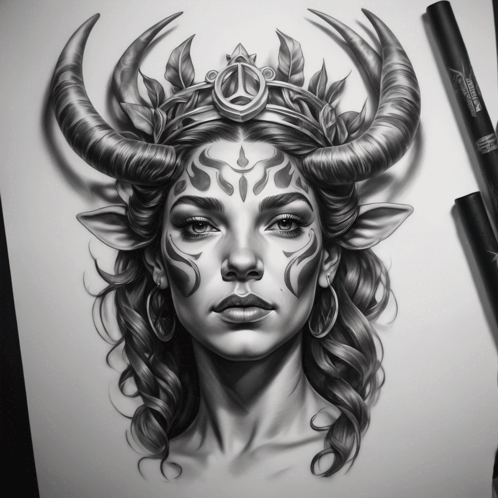 taurus woman portrait tiara