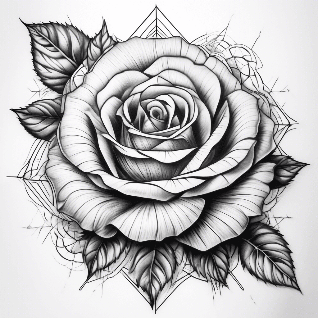 rose, white background