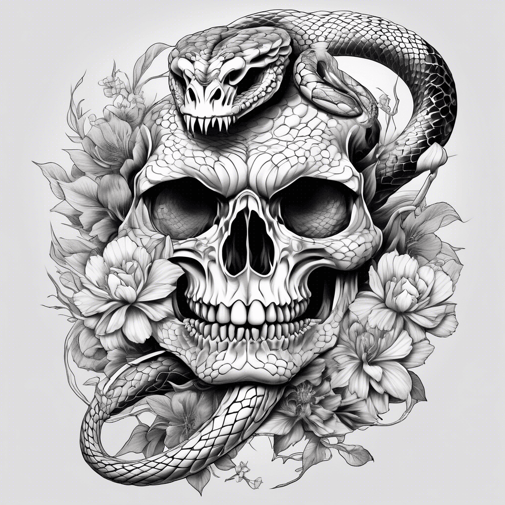 snake and skull
