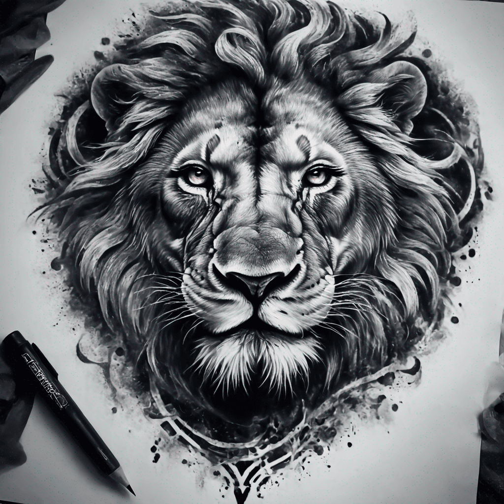 Lion roaring
