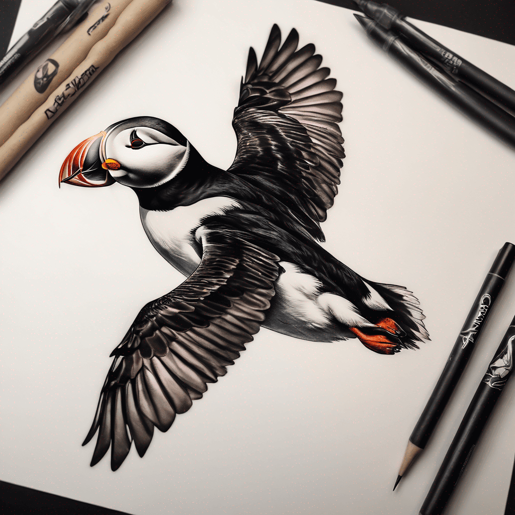Puffin flying