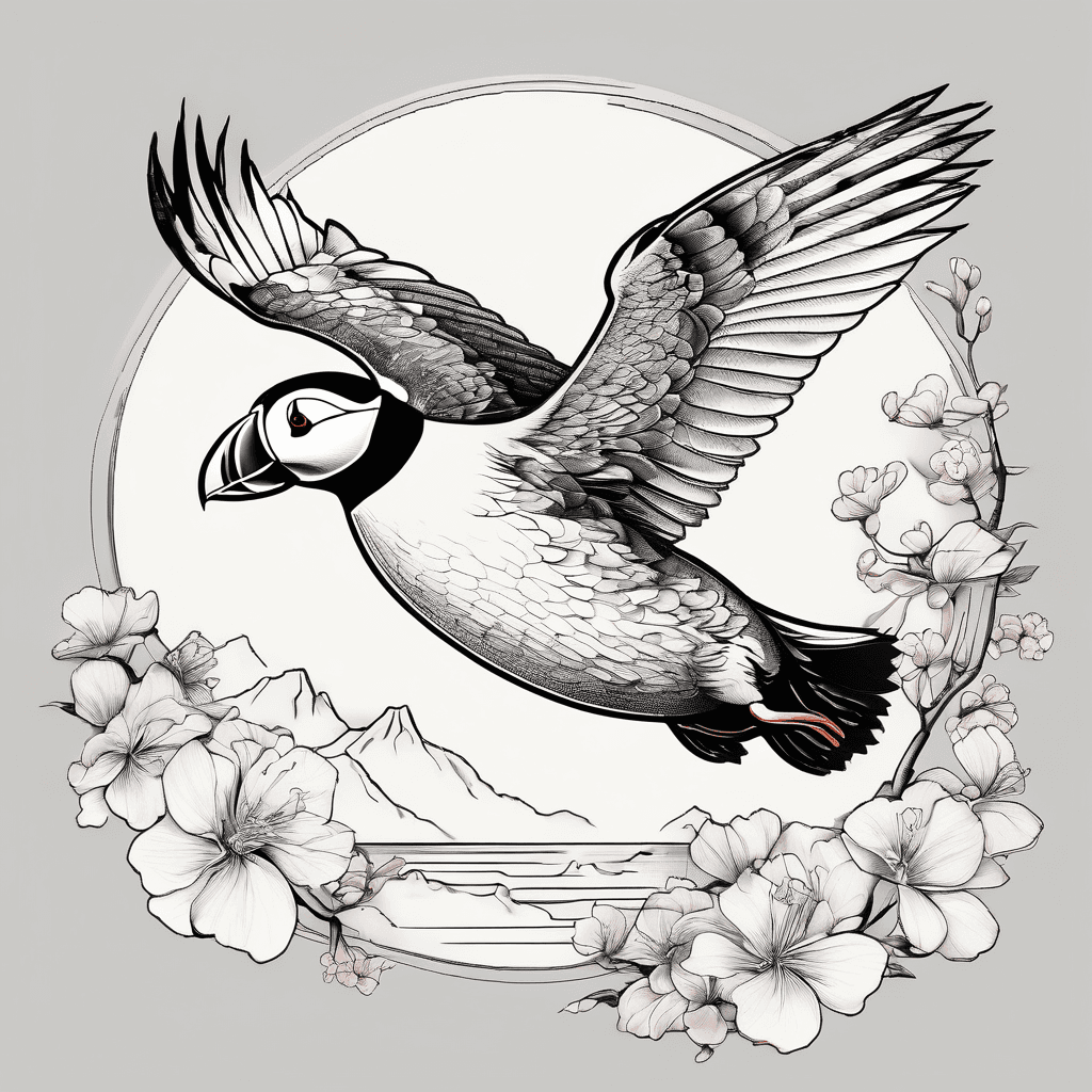 Puffin flying