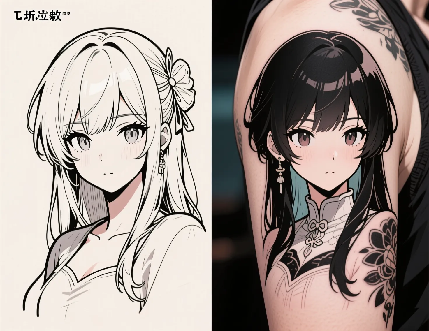 Anime digital art to tattoo