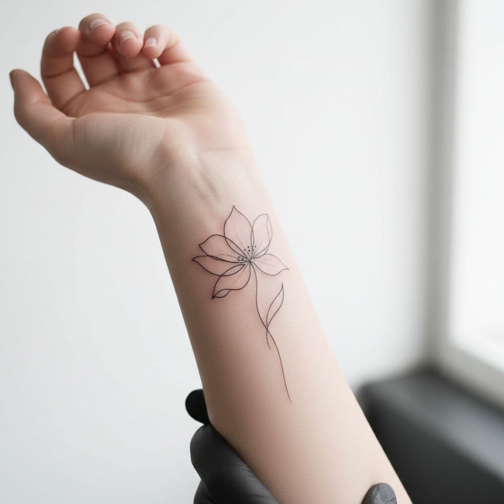 Minimalist fine line tattoo