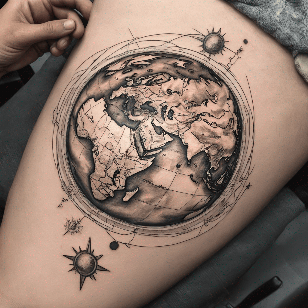 Photorealistic studio toned arm2c dense black sleeve2c no  greywash2fgaps2fblackouts2c bold icons chain2fheart2fphoenix2c deltoid  portal2c starts 322 above wrist2c top 322 faint loops tattoo idea - made by  Ink Studio AI, image size:1024x1024